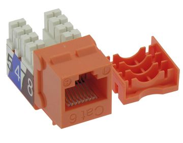 CAT6 RJ45 110-Type Keystone Jack, Orange