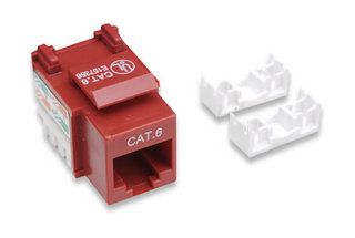 CAT6 RJ45 110-Type Keystone Jack, Red