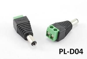 CCTV Security Camera 2-Pin/Screw to DC Power Male Adapter