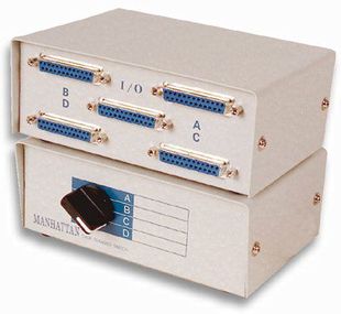 DB25 4-Way ABCD Printer to PC Manual Rotary Switch Box