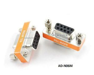 DB9 Mini NULL MODEM Female/Female Data Transfer Adapter/Gender Changer 
