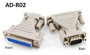 DB9 Male 9-Pin to DB25 Female 25-Pin Serial Adapter