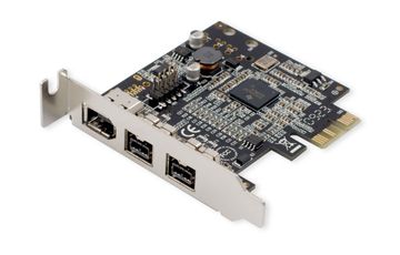 FireWire 1394b/1394a (2B1A) PCI Express Card with Low Profile and Standard Brackets 