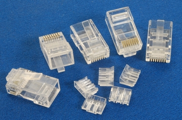 Mini Cat.6 & 6a Modular 50 Micron Plugs for Slim Stranded Wire with Load Bar