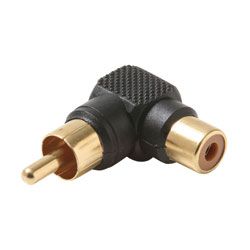 RCA Male To Female Right Angle Adapters – Gold-Plated 90-Degree Connectors For AV/Cable Management (AV-A11M)