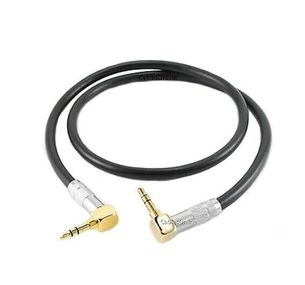 Câble Audio Stéréo 3.5mm Mâle à Mâle Angle Droit - Longueur 0.5m (50cm), Gainé Or, Marque Kenable