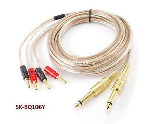 6ft CablesOnline 14 AWG Speaker Wire Pair Banana Plugs to 1/4" Plug Audio Cables