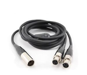 6ft Mini XLR Male to 2x Mini XLR Female Lapel Mic Y-Splitter Audio Cable