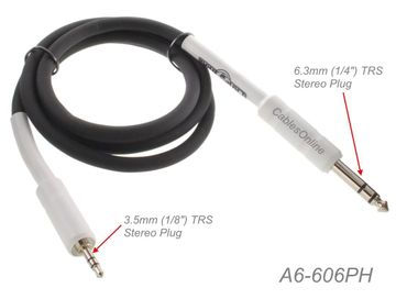 6ft Premium 3.5mm Stereo Male to 1/4" Stereo TRS Male Audio Cable