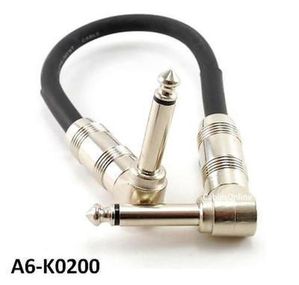 6" Kirlin Right-Angle 1/4" Mono 20AWG Male/Male Effects Pedal Instrument Cable