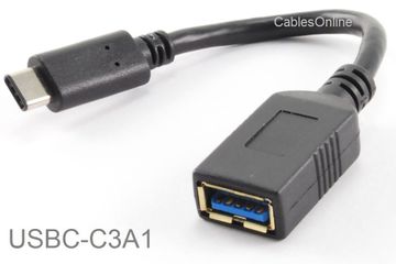 6-inch USB-3.1 Type-C Male to USB-3.1 Standard-A 9-Pin Female Adapter Cable