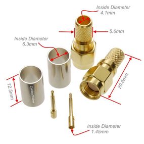 SMA Male Crimp Type RF Connectors for RG8X, LMR240 Coax Wire