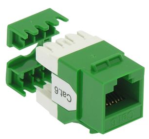 CAT6 RJ45 110-Type 180 Termination Keystone Jack,  Green