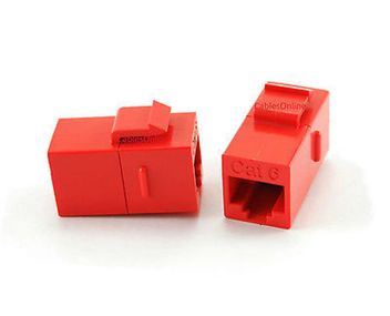 CAT6 Female/Female RJ45 Ethernet Red Keystone Jack Coupler