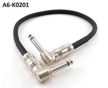 1ft Kirlin Right-Angle 1/4" Mono 20AWG Male/Male Effects Pedal Instrument Cable