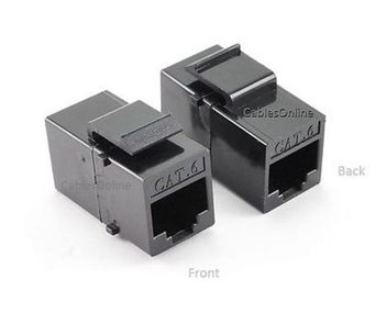 CAT6 Female/Female RJ45 Ethernet Black Keystone Jack Coupler