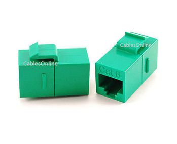 CAT6 Female/Female RJ45 Ethernet Green Keystone Jack Coupler