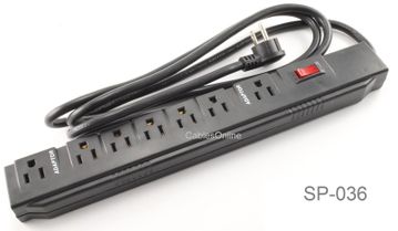 CablesOnline, Power Strip with 5 Horizontal + 2 Adapter Outlets w/6-foot Cable