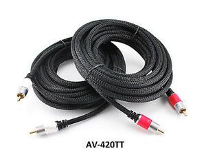 1-Set of 20ft RCA Dual Shield Stereo Audio Coax Cable