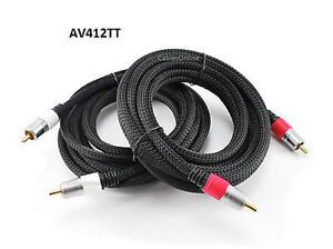 1-Set of 12ft RCA Dual Shield Stereo Audio Coax Cable