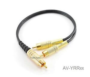 25ft Single RCA Male to 2-RCA Male Gold-Plated Y-Splitter Cable