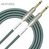 20ft 1/4" TS M/M Premium Plus Instrument Cable, Olive Green Tweed Woven Jacket