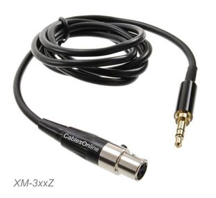 15ft TA3F 3-Pin Mini XLR Female to 3.5mm TRS Male Slim Plug Pro Lapel Mic Cable