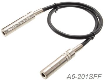16inch 1/4" (6.3mm) Stereo Female/Female Audio Coupler Cable