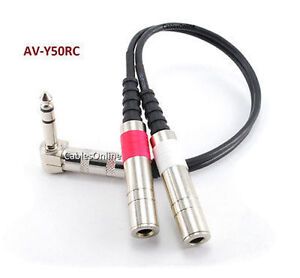 1ft CablesOnline Stereo Male to Dual 1/4" (Left/Right) Female Audio Cable