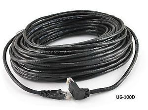 100ft CAT6 RJ45 90 Degree Down to Straight UTP Ethernet LAN Cable