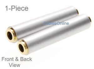3.5mm 4-Pole TRRS (1/8") Female to Female Slim Audio Silver Coupler