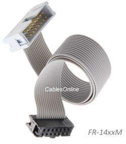 8in 14-Pin (2x7) 2.54mm-Pitch Male/Female 14-wire IDC Flat Ribbon Extension