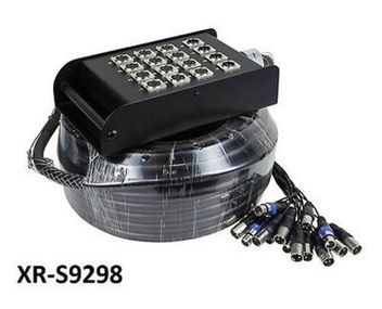 98ft (30 Meters) Heavy Duty 16-channel XLR Audio Snake Cable & 12x4 Stage Box