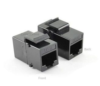 CAT5e Female/Female RJ45 Ethernet Black Keystone Jack Coupler