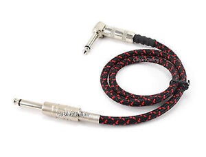 CablesOnline 1/4" Mono Male to Right-Angle Male Woven Guitar/Bass Cable