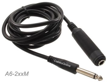 25ft 1/4" Mono TS Female to 1/4" Mono TS Male Shielded Pro Audio Extension