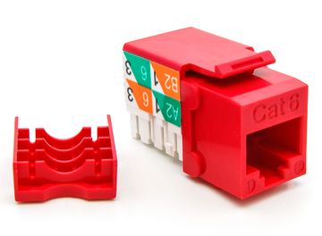 CAT6 RJ45 110-Type Keystone Jack, Red