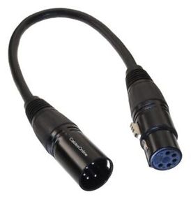 1ft XLR 5-Pin Female to XLR 5-Pin Male Shielded Extension Patch Cable