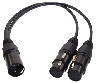 1ft XLR 4-Pin 1-Male to XLR 4-Pin 2-Female Y-Splitter Cable