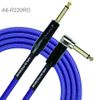 20ft 1/4" TS R/A Premium Plus Instrument Cable, Royal Blue Tweed Woven Jacket