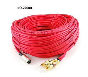 200ft 5-Pin DIN to 2-RCA Red Audio Cable