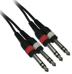Dual 1/4" TRS Stereo Male to Male Flexible Noise Free Audio Zip-Type Cable