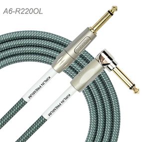20ft 1/4" TS R/A Premium Plus Instrument Cable, Olive Green Tweed Woven Jacket