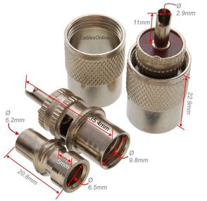 UHF PL259 Male Solder Connectors for RG8/RG213/LMR400 w/Reducer for RG8x