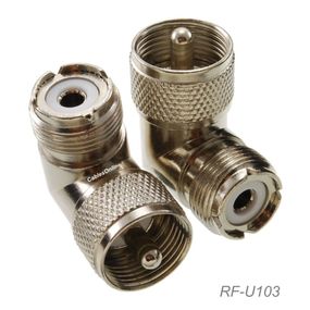 UHF PL259 Male to UHF SO239 Female Right Angle Adapter