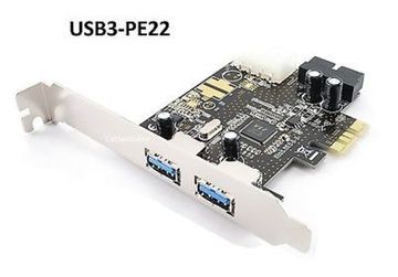 USB 3.0 2-Port PCI-e Controller Card w/ On-Board 20-Pin Header & 4-Pin Molex