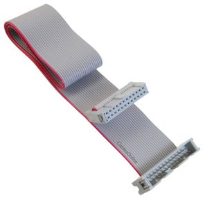 18-inches 24-Pin (2x12) 2.54mm-Pitch Male to Female IDC 24-Wire Flat Ribbon Extension Cable