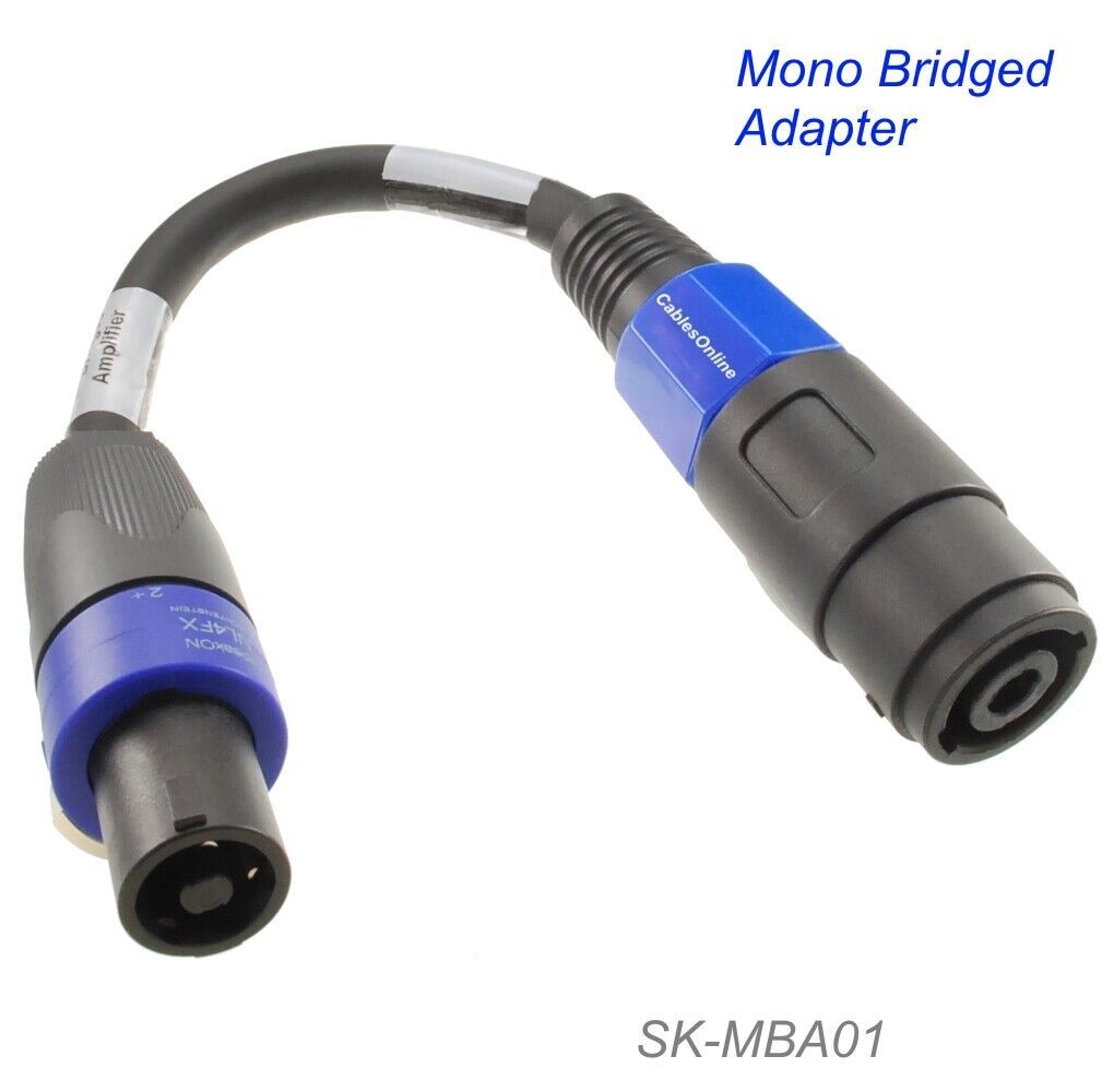 6-inch Neutrik Speakon NL4FX Male to Female Mono-Bridged 12AWG