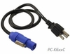 16-AWG 3-Prong NEMA 5-15P to powercon-Compatible Stage AC Power Cord