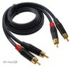 6ft Two-RCA Male/Male Gold-Plated Premium OFC Blue Audio Cable